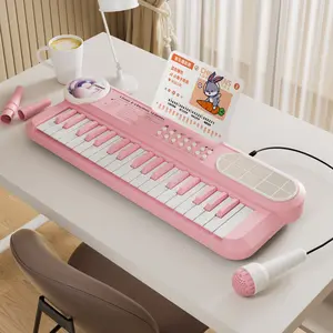 First Birthday Gift for 1 Year Old Girls, 37 Keys Pink Piano Musical Toys for Toddlers 1-3, Kid Keyboard Piano with Microphone Portable Electronic Instrument for Beginners, 12-18 Months Boy Girl Gifts