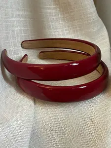 2pcs Vintage Red Faux Leather Headband, Simple Daily Wear Top Knot Hair Hoop, Non-Slip Hair Accessories Headbands, Headband Accessory ,Hairband For Women Head Accessories