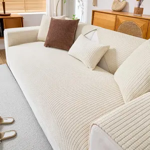 Solid Color Elastic Sofa Slipcover, 1 Count Non-slip Sofa Seat Cover, Soft Comfortable Sofa Cover for Home Living Room, Dustproof Sofa Protector, Sofa Slipcover, Universal Sofa Protector