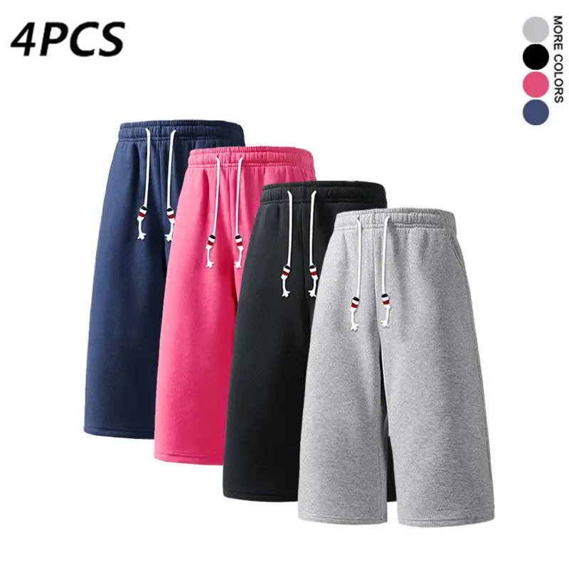 4-Pack Men’s Solid Color 3/4 Length Sweatpants, Casual Loose Fit Drawstring Capri Pants for Everyday Use (Available in 4-pack or 2-pack options),summervibes