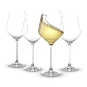 JoyJolt Set of 4 13.5oz  Layla Crystal White Wine Glasses