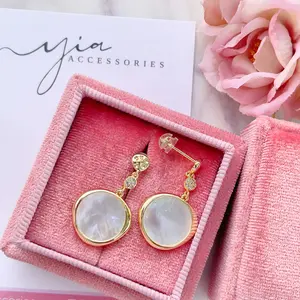 Triple Round Drop Stud Earrings