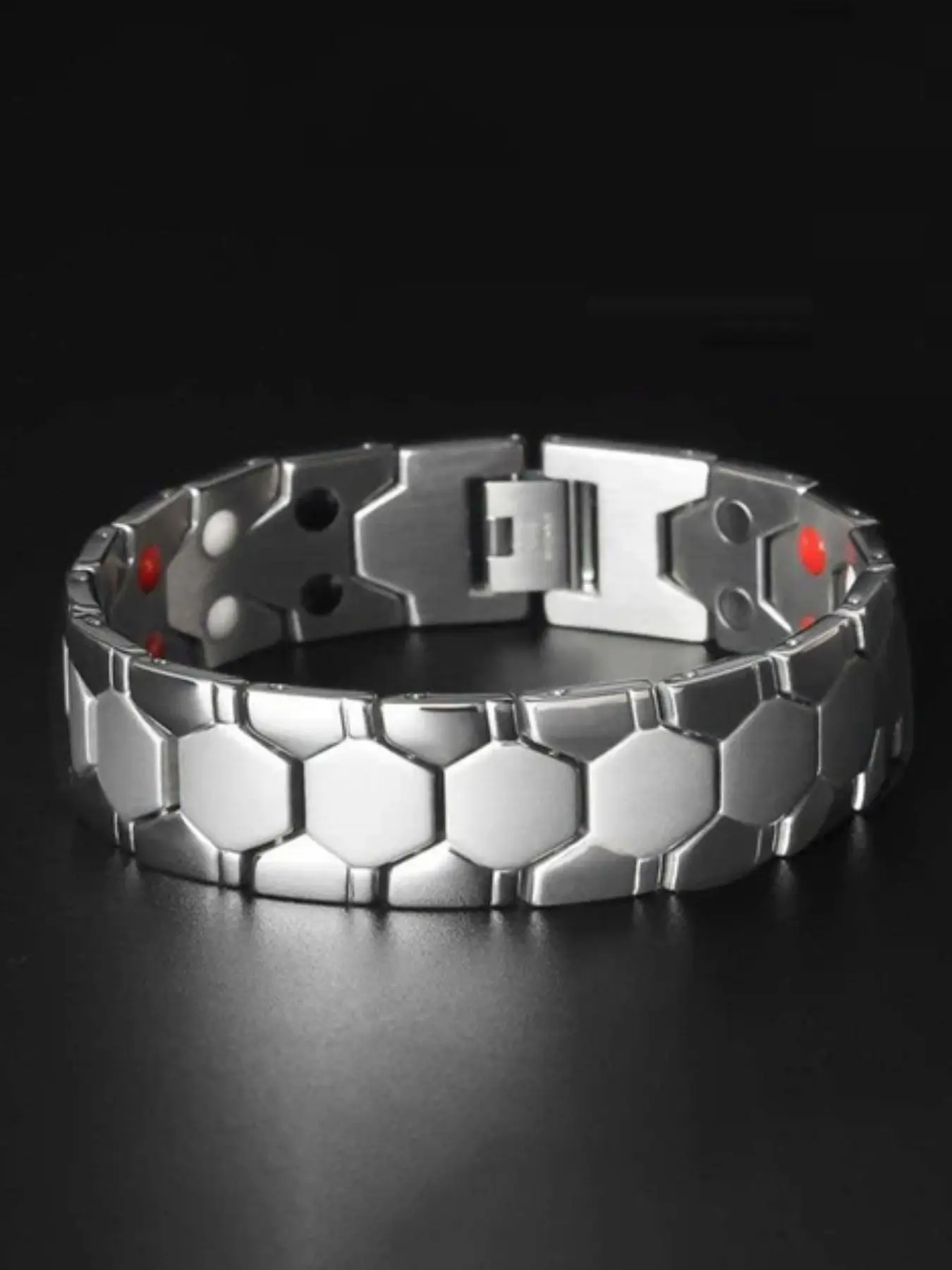 Men's Magnetic Bracelet, Lymphatic Drainage Therapy, Dual Row Magnets, Stainless Steel, Adjustable, Gift Box Included, Perfect for Dad, Husband, Boyfriend, Magnetic Bangle Jewelry, Adjustable Minimalist Bangle