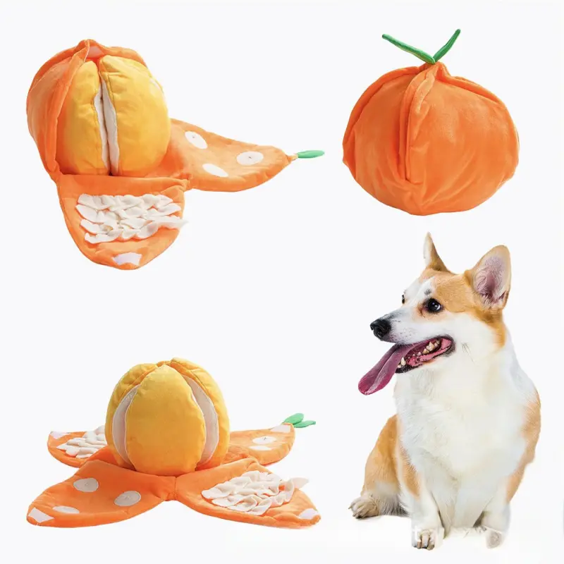 Has the orange come to life? The dog is frantically peeling it, all for the little treats inside! Interactive Indoor Training Ball