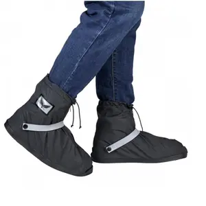 Waterproof Rain Cover Boot Non-Slip Shoe Covers with Zipper and Reflector Heavy Duty Reusable Rain Boots for Men Women