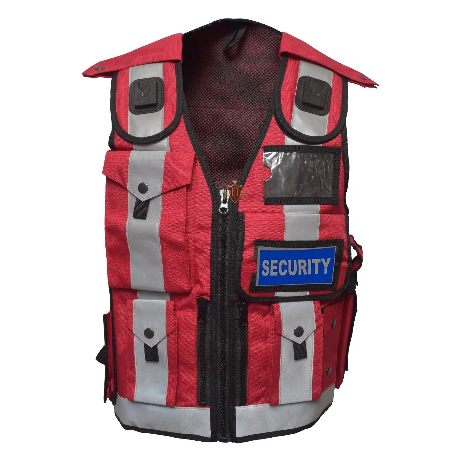 Hi Viz Sleeveless Windproof Insulated Tactical Vest with Reflective Tape, Multiple Pockets, Tactical Accessories for Security Dog Handlers