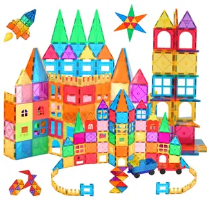 Magnetic Blocks With 2 Cars, 102PCS Magnetic Tiles Kids Toys, Magnet Tiles 3D Clear Building Blocks Set, STEM Sensory Educational Toys Birthday Gift For Boys And Girls