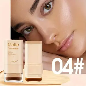 2-in-1 concealer and foundation stick with brush, easy to use, Complexion perfecting, covers blemishes, acne scars, dark circles, water and sweat resistant, controls oil and brightens complexion, creates a flawless makeup look, perfect holiday gift