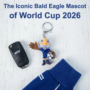 FIFA World Cup 2026 mascot, officially authorizedfigurineby the United States, Canada, and Mexico, andacollection of fan 6cm Keychain,Bald Eagle Clutch