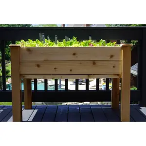 Gardenary Elevated Cedar Raised Bed Planter - 4' x 2' x 2' - 12" Deep Growing Area - Handmade in USA - Waist-Height Gardening - Perfect for Patios & Balconies
