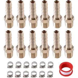 Hose Barb Fittings Hose Fittings, Brass Hose Barb Adapter Barb Fittings for Air/Fuel/Water/Oil HoseFittings for Air/Fuel/Water/Oil