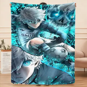 This Blue Lock design flannel blanket, soft and warm blanket with bright patterns, all-season sofa, bed, camping and travel blanket, versatile gift for science fiction fans, bed warm blanket | Modern home decoration | Glamour texture.