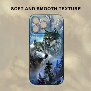 Beautiful and interesting snow mountain wolf pattern, anti-drop, non-slip TPU full-cover lens mobile phone protective case, suitable for iPhone 16 15 14 13 12 11 XS X, Samsung and other series models, can be given as a gift to friends or family