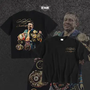 OCTAGON GGG Boxing T-Shirt – Heavy Cotton Double-Sided Print, Breathable DTG Graphic Tee for Fight Fans, Unisex Triple G Classic Fit