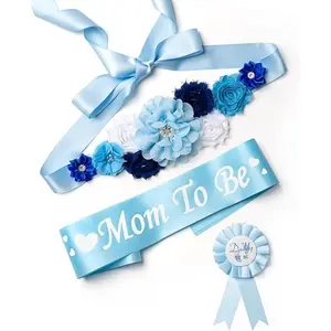 Mom to Be Sash Baby Shower Decorations Set of 3, Gender Reveal Party Gift for Expectant Parents graduation mini