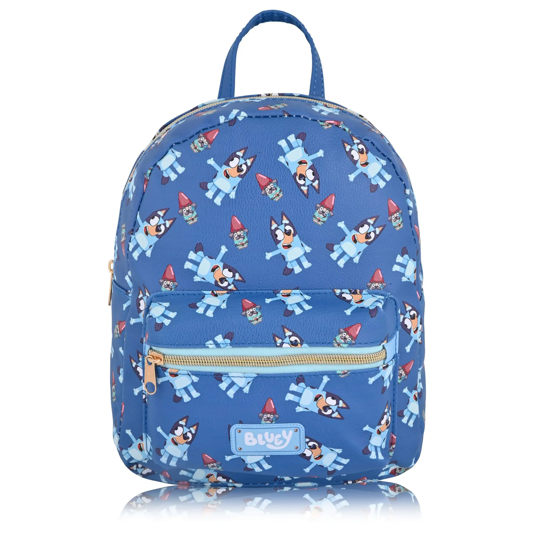 Fast Forward Bluey Mini Backpack for Kids & Adults | 10" PU Leather Backpack Purse | Toddler Travel Bag, Small Bookbag