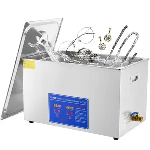 【Summervibes】VEVOR Professional Ultrasonic Cleaner,  Max. 30L Ultrasonic Jewelry Cleaner with Digital Timer & Heater, Stainless Steel Industrial Sonic Cleaner 40kHz for Glasses, Watches, Rings, Small Parts VEVOR Super Brand Day