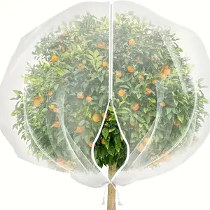 Large Fruit Tree Netting Plant Cover, Ultra-Fine Mesh Insect Bird Barrier Netting with Zipper and Drawstring, Garden Netting for Protect Plants Peaches Apples Trees