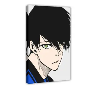 Anime Blue Lock Rin Itoshi I Canvas Poster Wall Art for Home Bedroom Office Dorm Room Decor