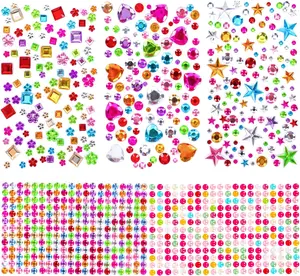 880pcs Gem Stickers Rhinestones for Crafts -Self Adhesive Jewels Stickers, Acrylic Gems DIY Craft Decorative Diamond Stickers, Small Stickers for Kids
