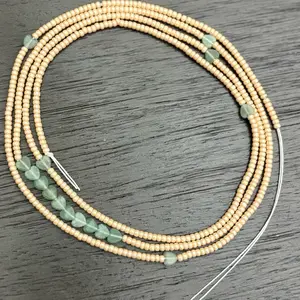 Soft sage dream tie on waist beads