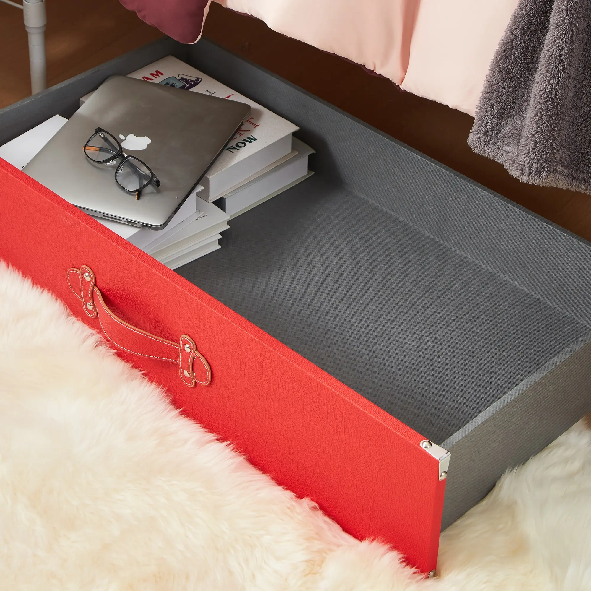 Texture Brand - Rolling Under Bed Storage Drawer - Red