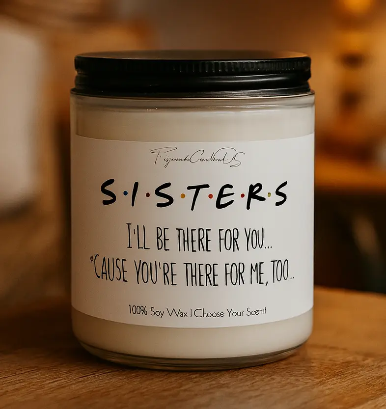 Holiday gifts for sister, sister candle, gift for sister, sister birthday gift, sister Christmas gift candle, sentimental sister candle, personalized sister candle, custom sister candle, co-sister gift, sister-in-law candle, Scented Soy candle