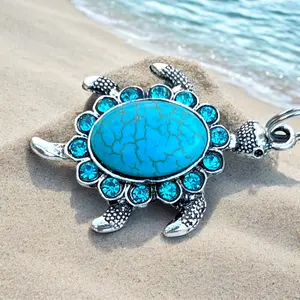 Turquoise Sea Turtle Purse Charm – Coastal Ocean Bag Accessory