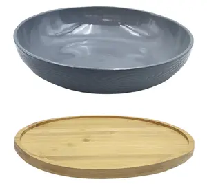 Temp-tations Woodland 13" Lazy Susan with 4-qt Bowl