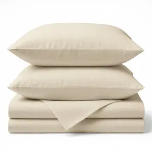 Melange Bamboo Bed Sheets - Sand, Soft and Breathable Fabric, Ideal for Comfort and Durability, Versatile for Various Bed Sizes
