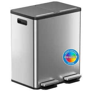 16 Gallon / 60 Liter SoftStep Combo Kitchen Trash Can and Recycle Bin