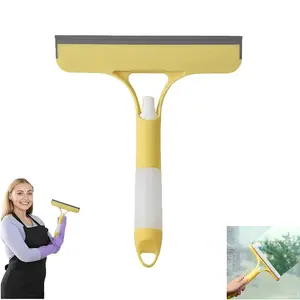 3 in 1 Window Cleaning Scraper, Squeegee and Scrubber with Spray, Multifunctional Household Cleaning Tool, Car Windshield Cleaner,Lightweight Silicone Microfiber Wipe