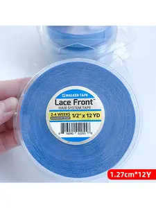 Blue Lace Front Wig Tape, Waterproof Strong Adhesive, Double-Sided Lace Wig Tape, Lace Front Support Tape (12y*1.27cm)
