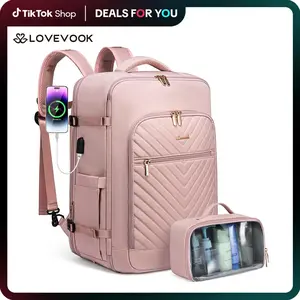 LOVEVOOK TikTokShopBacktoSchool Expandable TSA-Friendly Carry-On Travel Backpack with 3 Packing Cubes and Shoe Compartment, Carrybag Airline Approved Travel Bag for Men & Women, Carry Luggage for Hiking, Overnight, and Weekender Trips