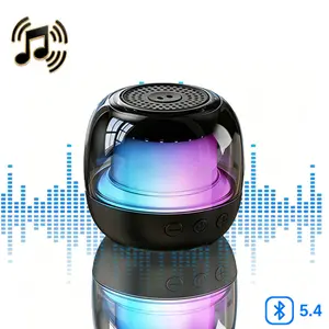 Bluetooth Speaker 360 Holographic Sound Bluetooth Speaker Portable Wireless RGB Colorful Lights TF Card Supported 12H Usage Time for Outdoor Camping Hiking Traveling