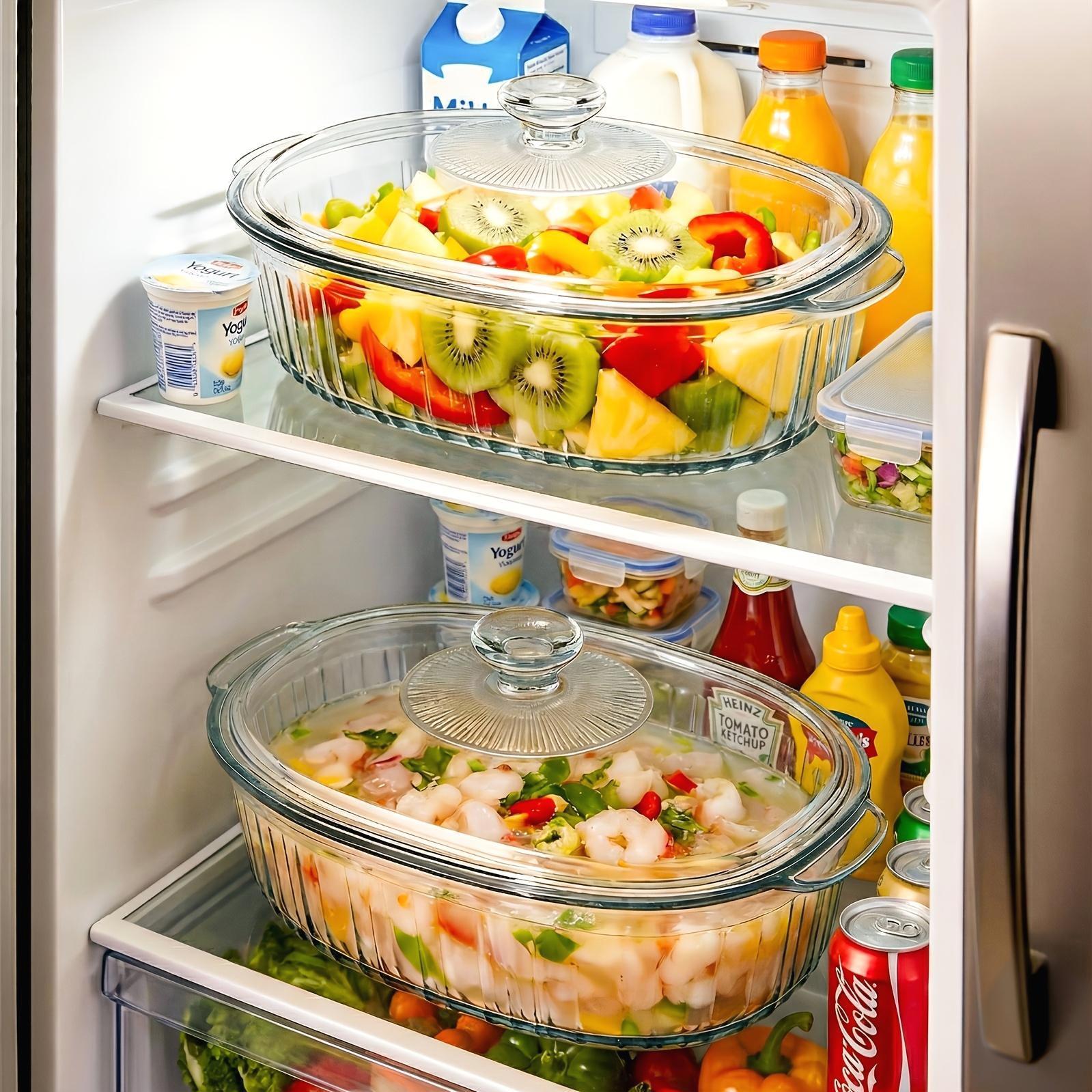Glass Baking Dish with Lid Set, Casseroles with Glass Lids, 61oz, 95oz, Oven & Microwave Safe, Versatile Deep Glasses Food Container for Baking, Cooking; with Ideal for Desserts, Chicken, Pasta, for Holidays