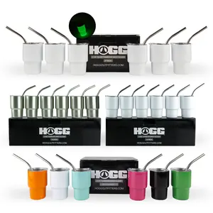 Hogg 3oz Sublimatable Tumbler Shot Glass - Includes Lid for Indoor Drinkware, Steel Construction