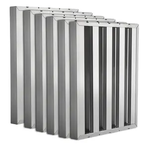Garvee Commercial Hood Filters 19.5w x 24.5h Inch, 430 Stainless Steel 6 Grooves Range Hood Filter for Kitchen Exhaust Hoods, Pack of 6