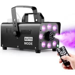 Fog Machine,  Machine with 12 Colorful LED Lights Effect, Upgraded Auto Mode 600W 4000CFM Fog & 1  Remote,Low Fluid Auto Shut-Off,Good for Wedding Halloween Party and Stage Effect