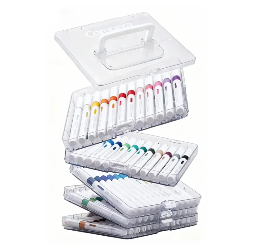 Comix Acrylic Paint Markers Brush Tip Set 24/48/60 , Fast-Drying Waterproof Paint Pens for Rock Painting, Wood, Canvas, Glass, DIY Crafts Art Supplies