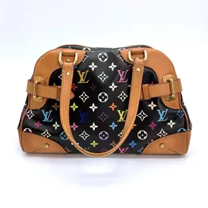 Pre-owned Louis Vuitton canvas Shoulder Bags Black Monogram Multicolore Claudia Bag