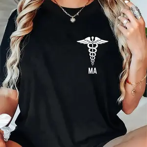 100% Cotton Medical Caduceus Symbol Graphic Medical Assistant T-Shirt Shirt