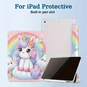 Cute Unicorn iPad Case Soft Edge, Built-in Stylus Slot, Adjustable Stand, Auto Sleep/Wake, Lightweight Durable, Back to School & Valentine Gift, Unisex, for iPad 10/11th Gen/A16/Air/Pro/Galaxy Tab S9 FE+ Series