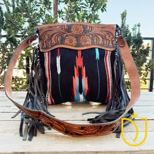 Skiatook Fields Western Leather Crossbody Purse
