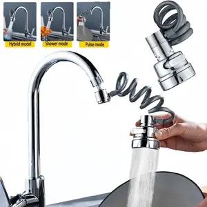 New 3 Modes Sink Faucet Extension Tube 360 Degree Rotation Filter Shower Water Saving Tap Universal Kitchen Gadgets Accessories