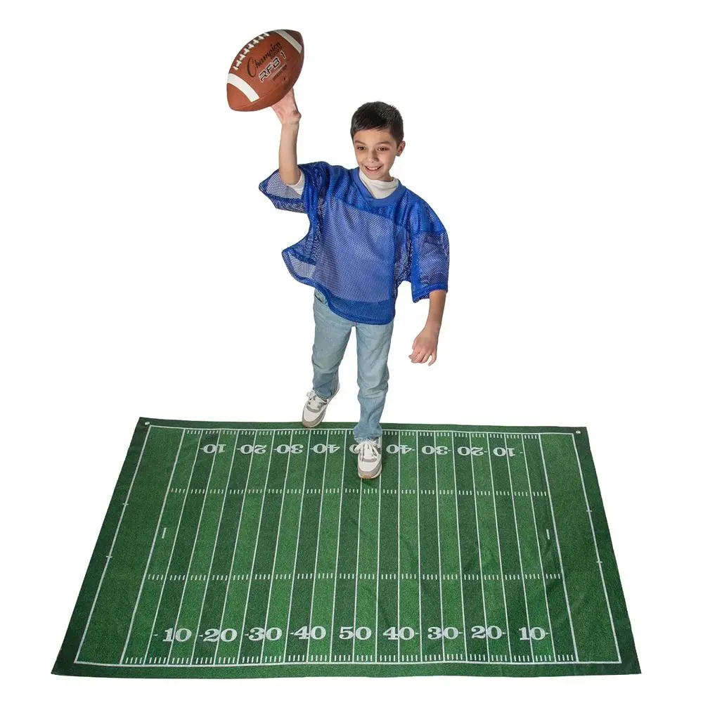 The Big Game Football Field Polyester Backdrop Photo Booth Floor Cover, 6 ft. x 4 ft.