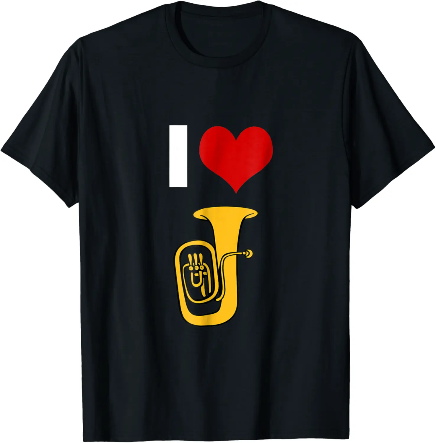 I Heart Love Tuba Silhouette High School Tuba Band Musician T-Shirt - Robertbobby Shop 29B07L7WSXF4