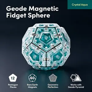 Magnetic Geode Fidget Sphere! Sensory Desk Toy for Adults & Teens 14+, Stress Relief & Focus Gift ball
