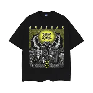 Berserk "Apostles" Heavyweight Vintage Tee 100% Cotton OVERSIZED Anime T-shirt Menswear Top Crew Necks Tshirt Casual Streetwear Crewneck Tropical Shortsleeve Baggy