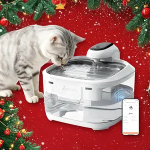 Cat Water Fountain, Pet Fountains for Indoor with Stainless Steel Tray, 3.2L/108oz Automatic Water Dispenser for Drinking, 2.4G Wi-FI Smart APP Monitoring System cat  water  fountain